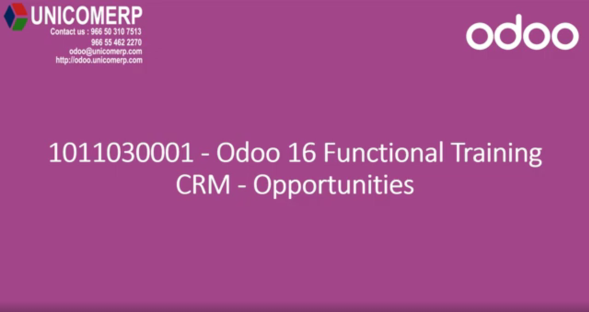 Training Videos - Odoo Community