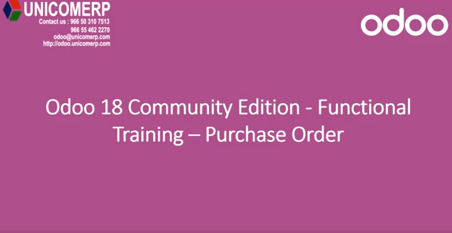 Training Videos - Odoo Community