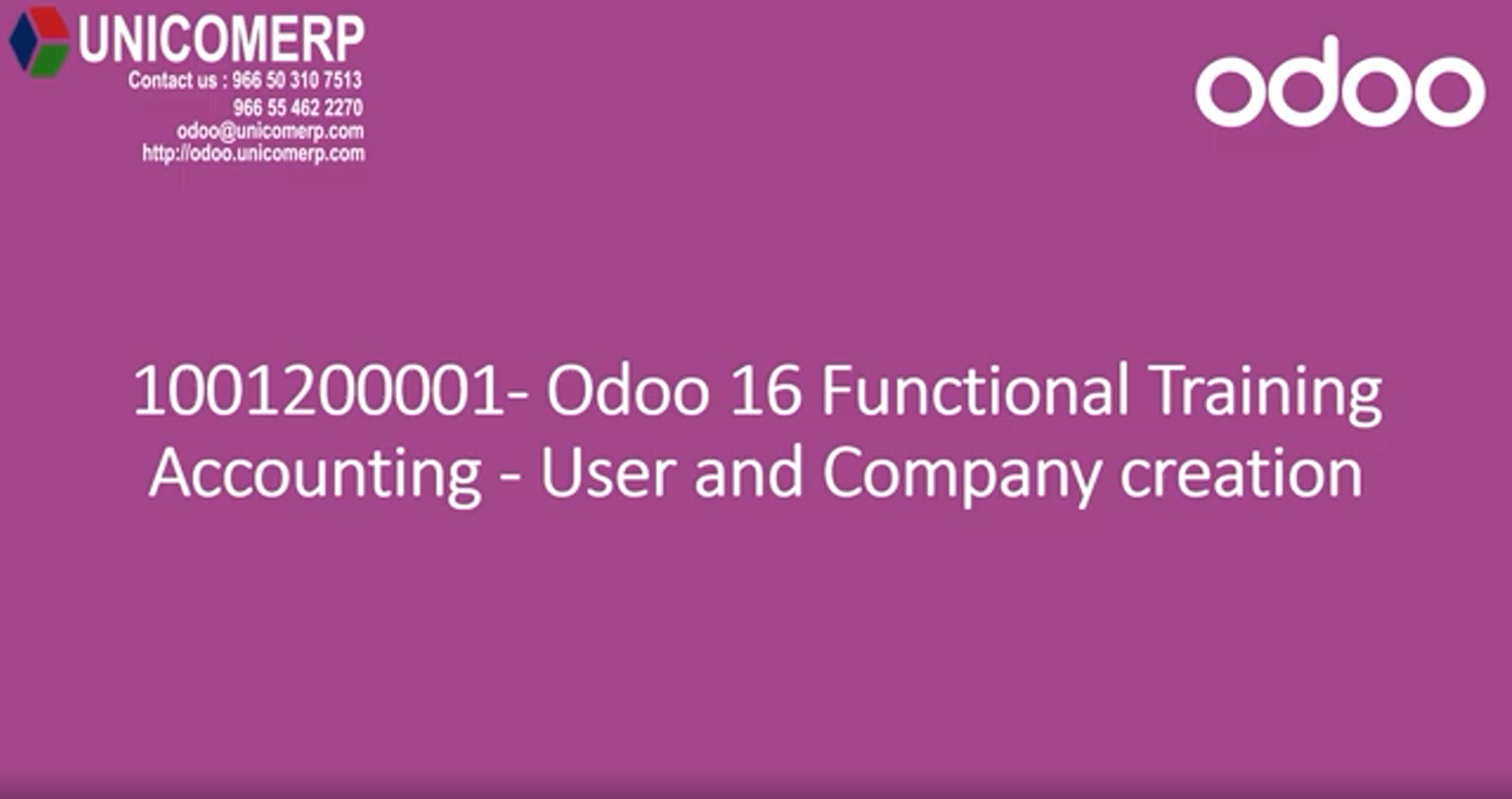 Training Videos - Odoo Community